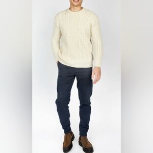 Ireland's Eye Aran Crew Neck Sweater Natural
